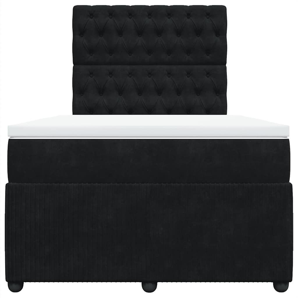 Boxspringbett mit Matratze Schwarz 120x190 cm Samt