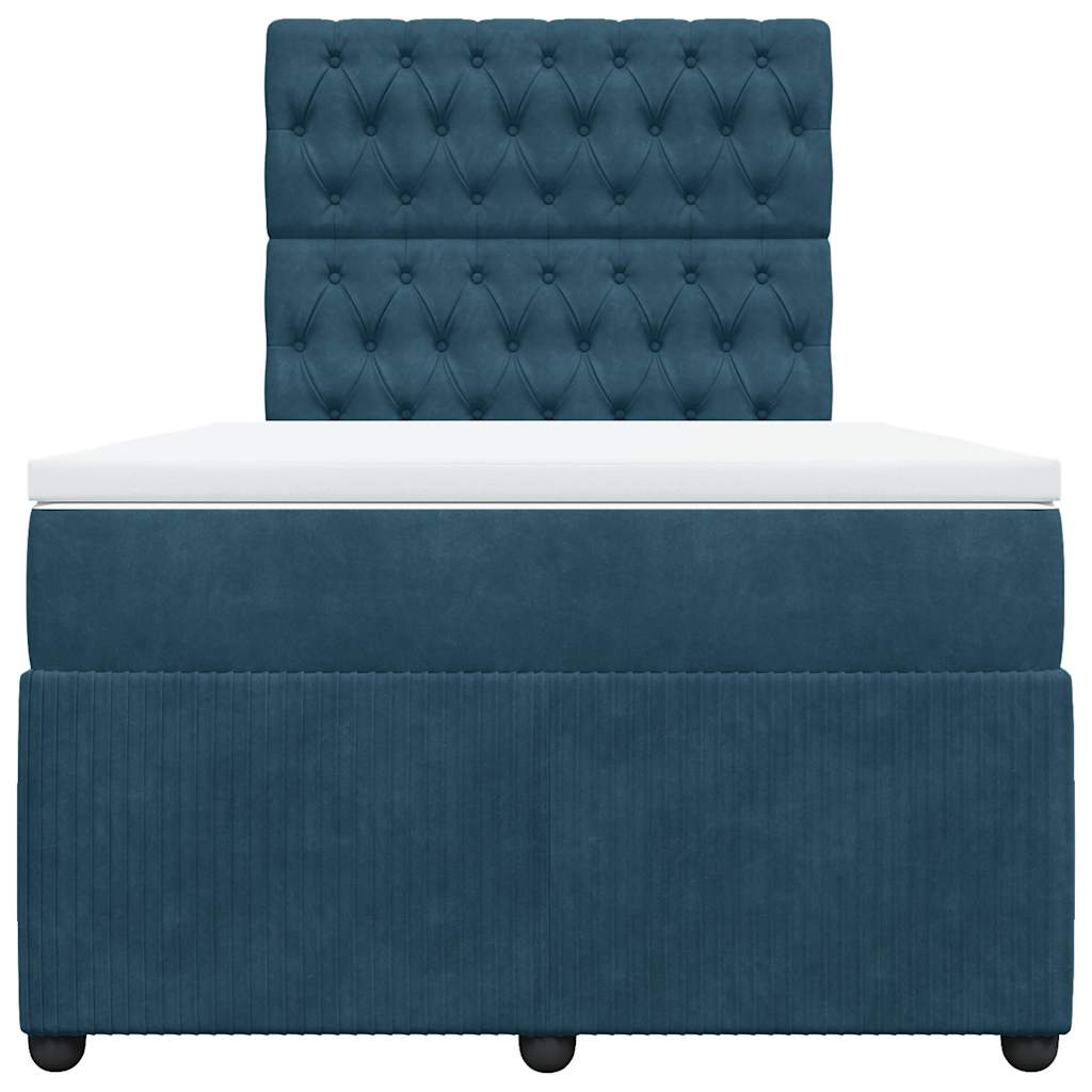 Boxspringbett mit Matratze Blau 120x190 cm Samt