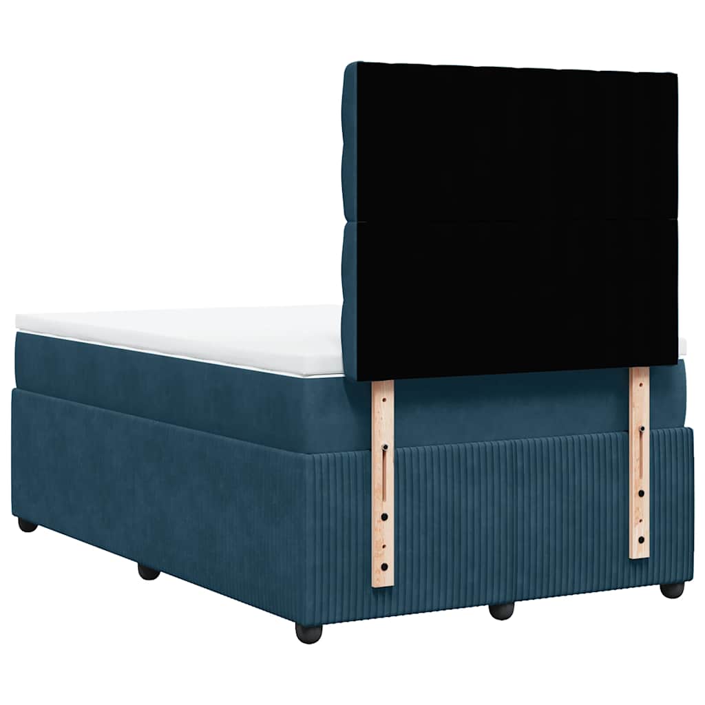Boxspringbett mit Matratze Blau 120x190 cm Samt