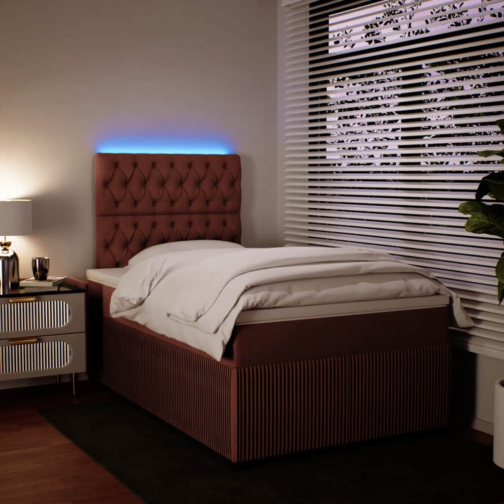 Boxspringbett mit Matratze Rosa 120x190 cm Samt