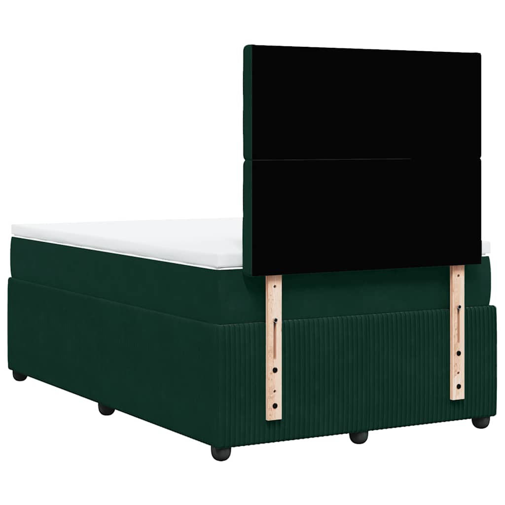Boxspringbett mit Matratze Dunkelgrün 120x190 cm Samt