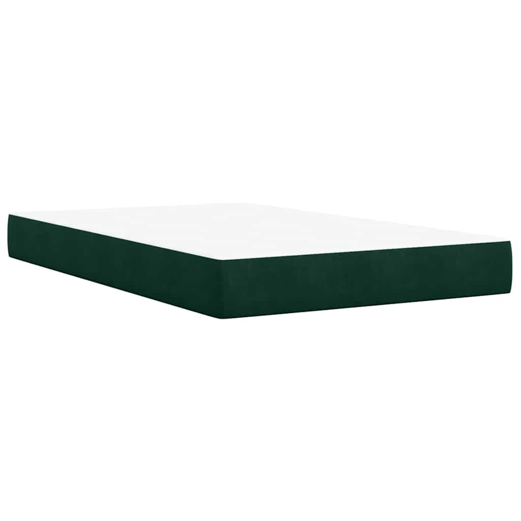 Boxspringbett mit Matratze Dunkelgrün 120x190 cm Samt