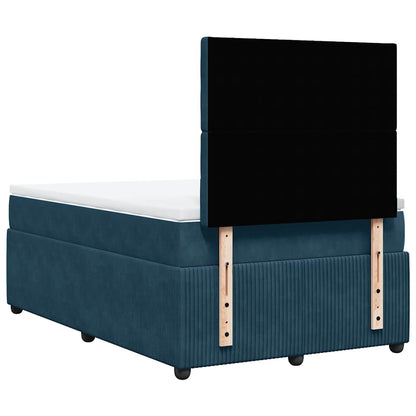Boxspringbett mit Matratze Blau 120x190 cm Samt