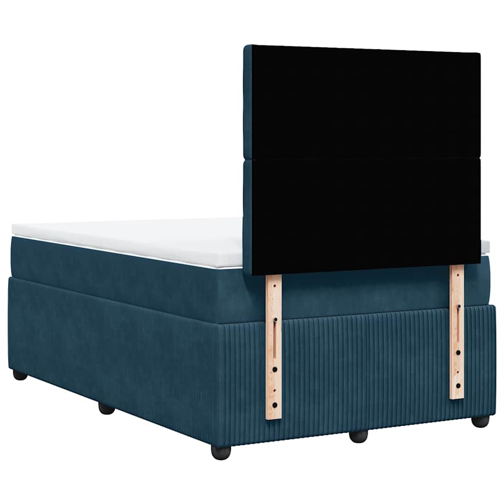 Boxspringbett mit Matratze Blau 120x190 cm Samt