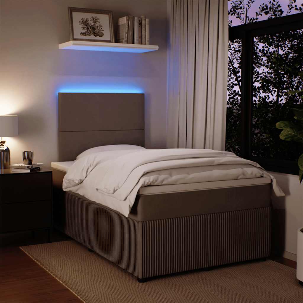 Boxspringbett mit Matratze Hellgrau 120x200 cm Samt