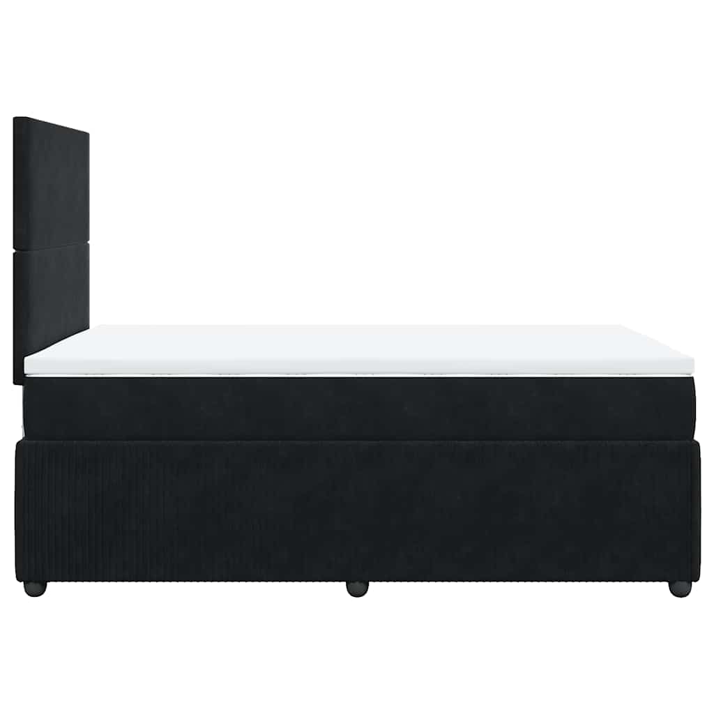 Boxspringbett mit Matratze Schwarz 120x200 cm Samt