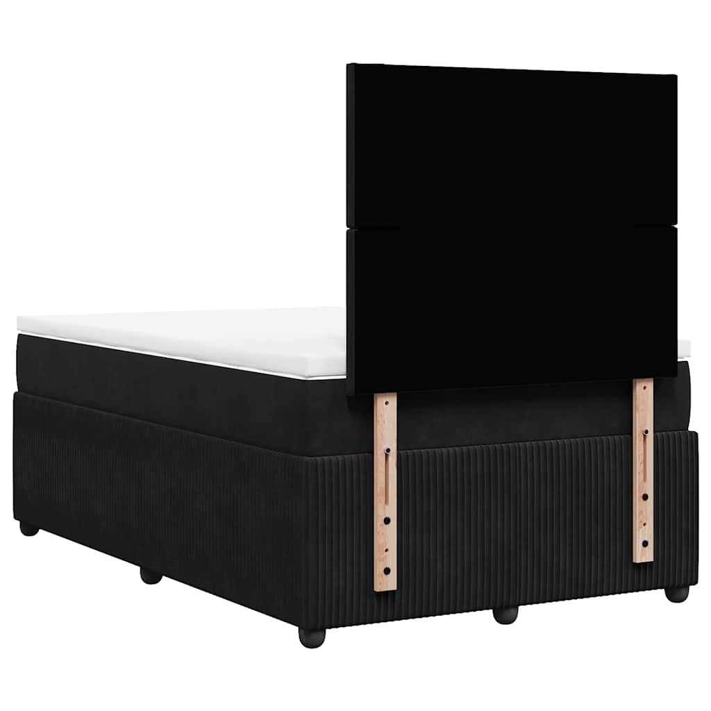 Boxspringbett mit Matratze Schwarz 120x200 cm Samt