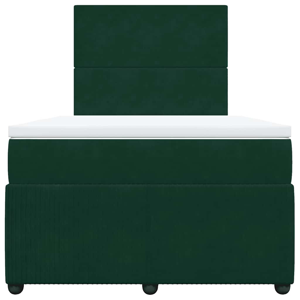 Boxspringbett mit Matratze Dunkelgrün 120x200 cm Samt