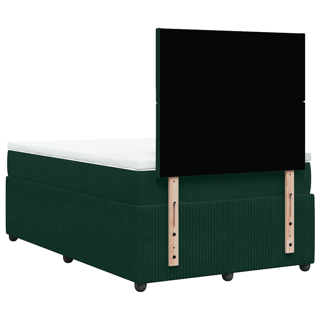 Boxspringbett mit Matratze Dunkelgrün 120x200 cm Samt