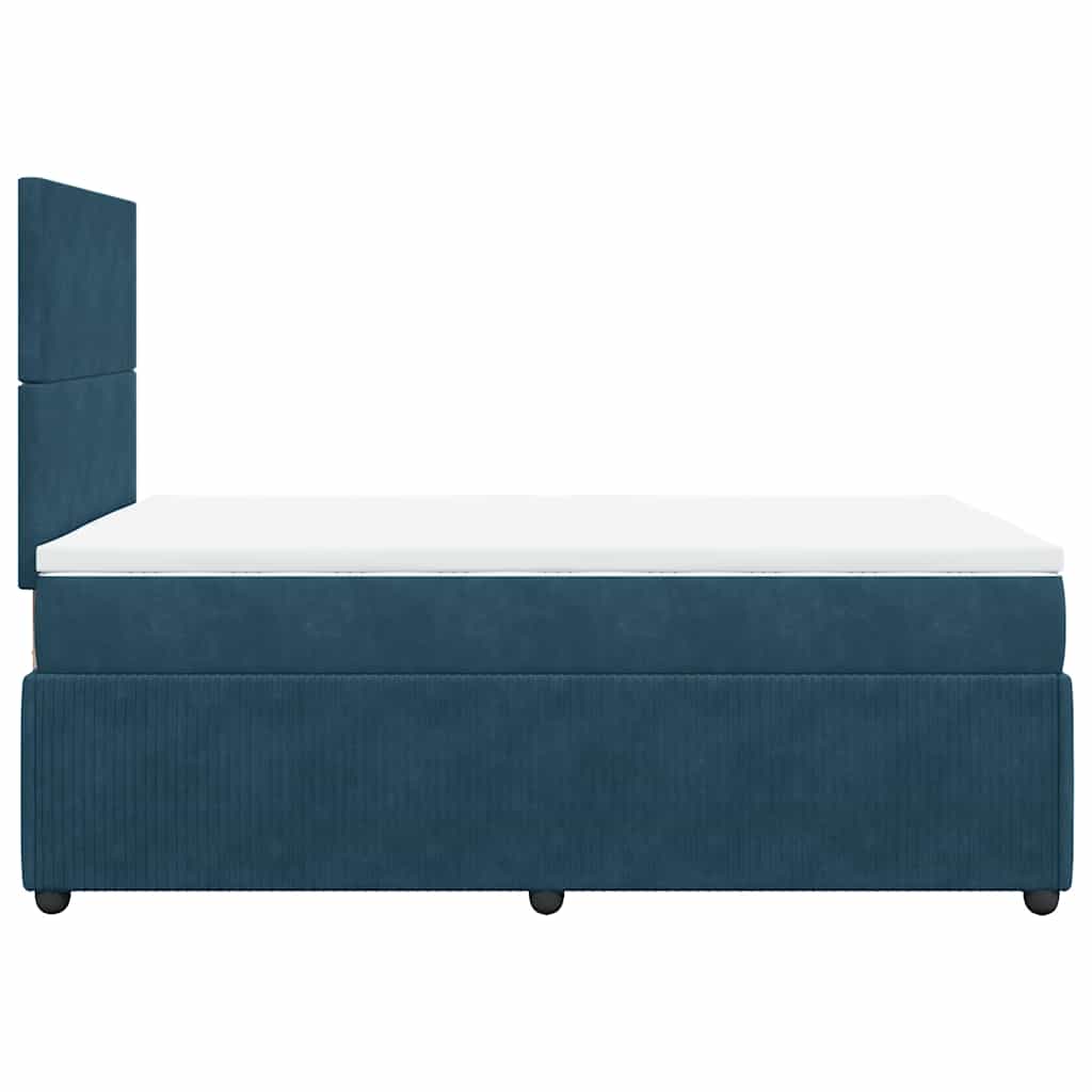Boxspringbett mit Matratze Blau 120x200 cm Samt