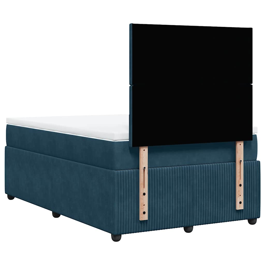Boxspringbett mit Matratze Blau 120x200 cm Samt