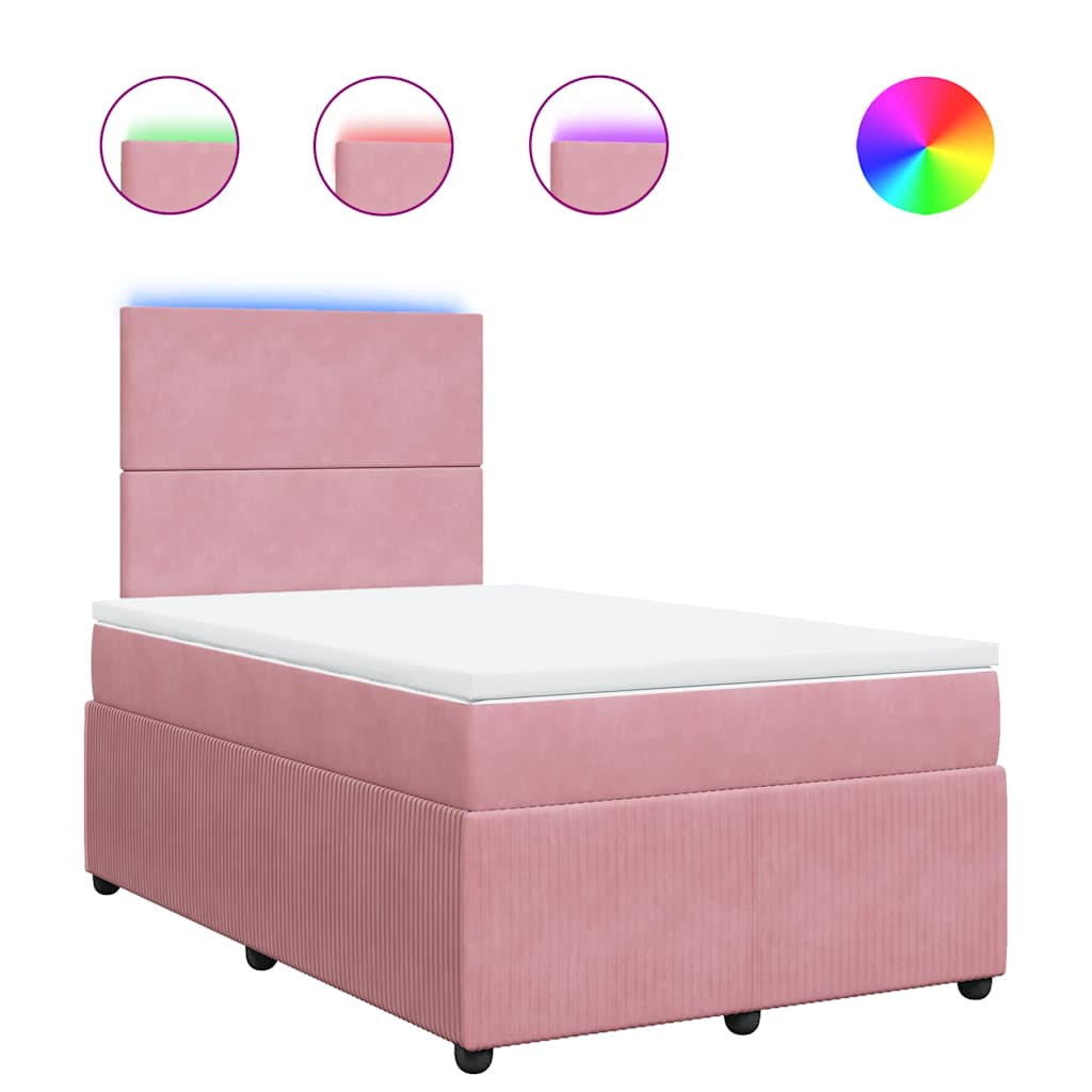 Boxspringbett mit Matratze Rosa 120x200 cm Samt