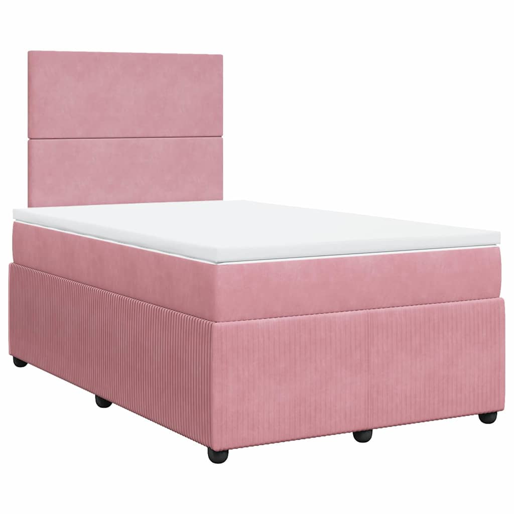 Boxspringbett mit Matratze Rosa 120x200 cm Samt