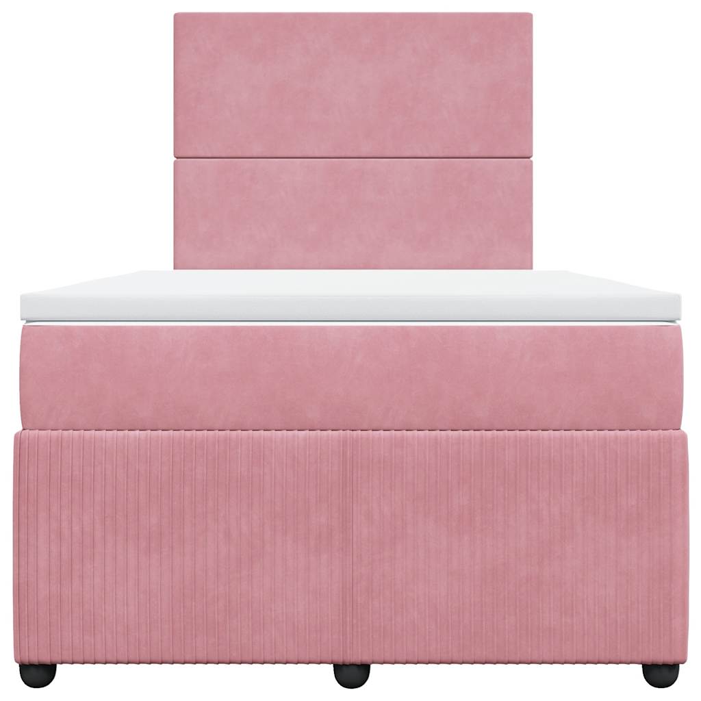 Boxspringbett mit Matratze Rosa 120x200 cm Samt