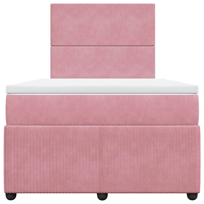Boxspringbett mit Matratze Rosa 120x200 cm Samt