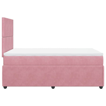 Boxspringbett mit Matratze Rosa 120x200 cm Samt
