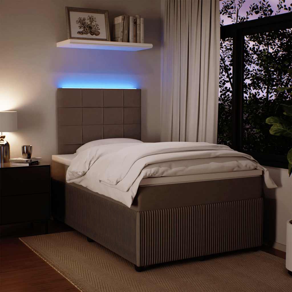 Boxspringbett mit Matratze Hellgrau 120x200 cm Samt