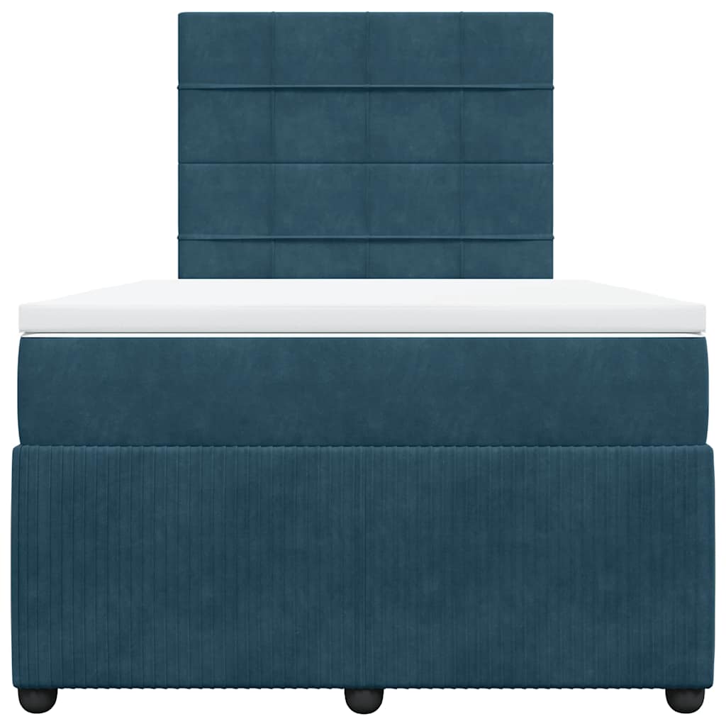 Boxspringbett mit Matratze Blau 120x200 cm Samt