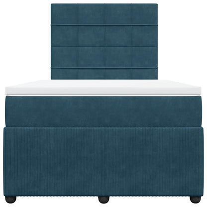Boxspringbett mit Matratze Blau 120x200 cm Samt