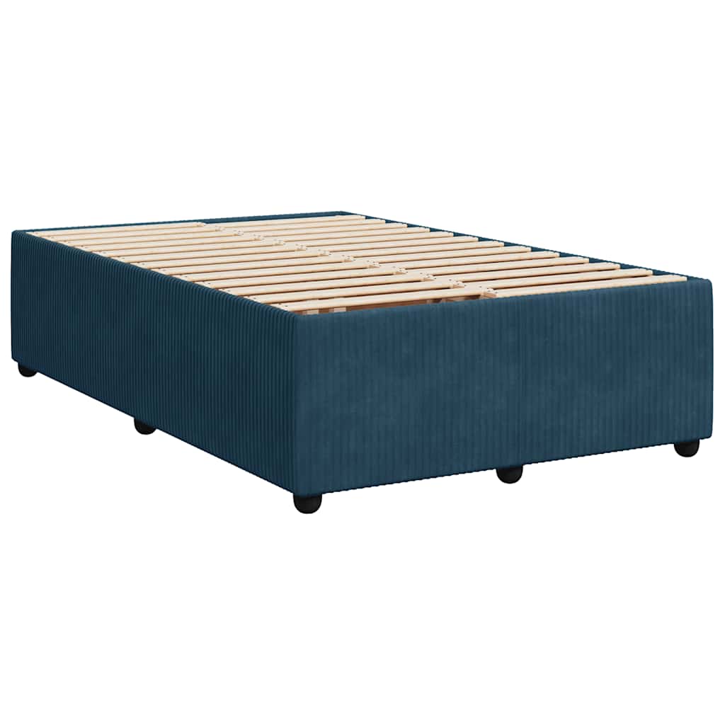 Boxspringbett mit Matratze Blau 120x200 cm Samt