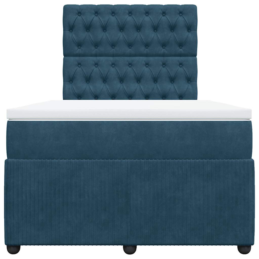 Boxspringbett mit Matratze Blau 120x200 cm Samt