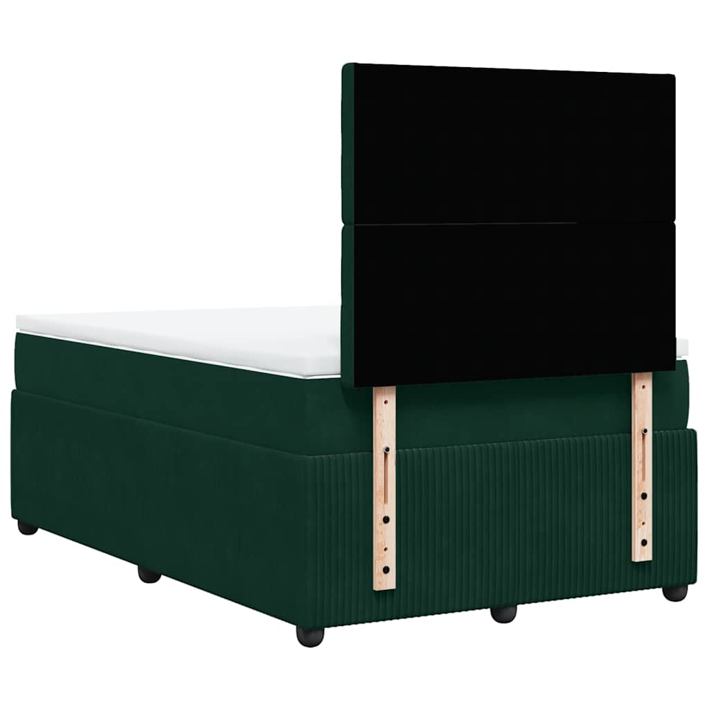 Boxspringbett mit Matratze Dunkelgrün 120x200 cm Samt