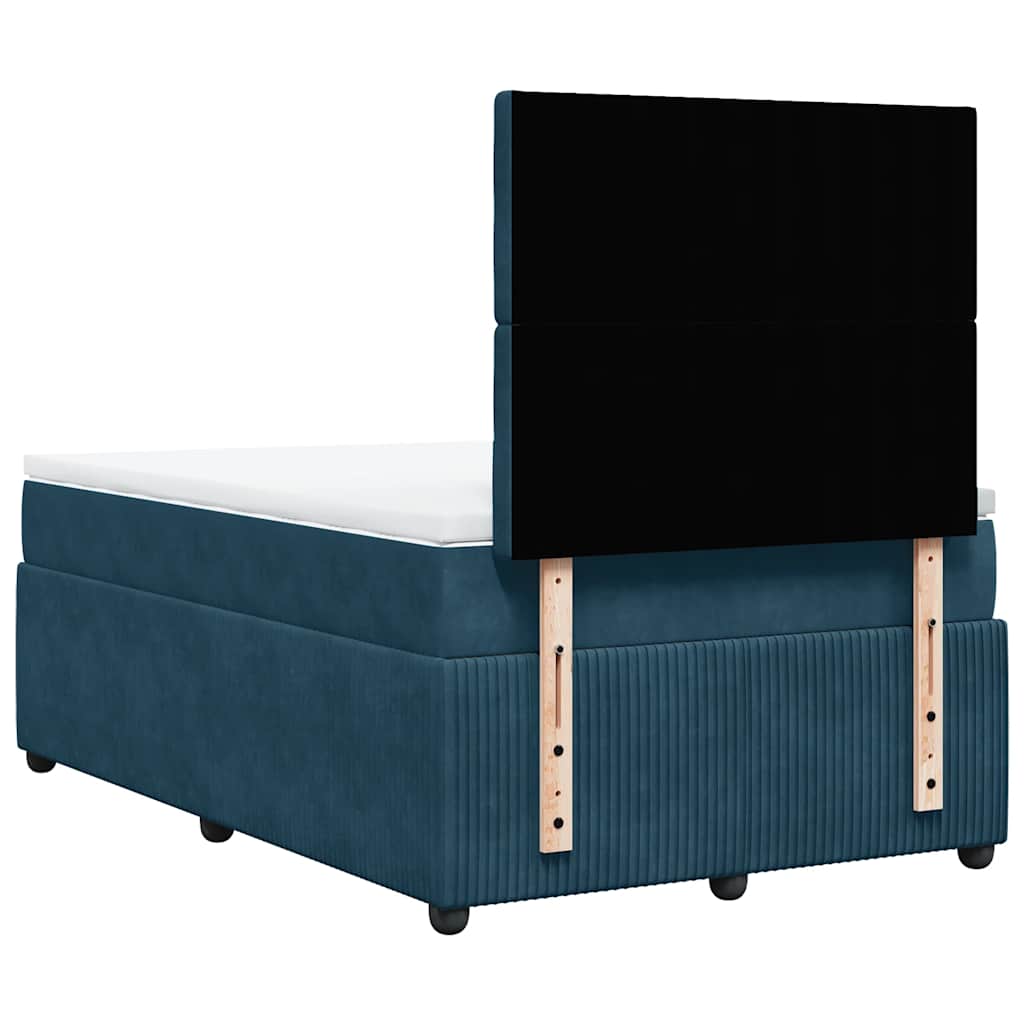 Boxspringbett mit Matratze Blau 120x200 cm Samt