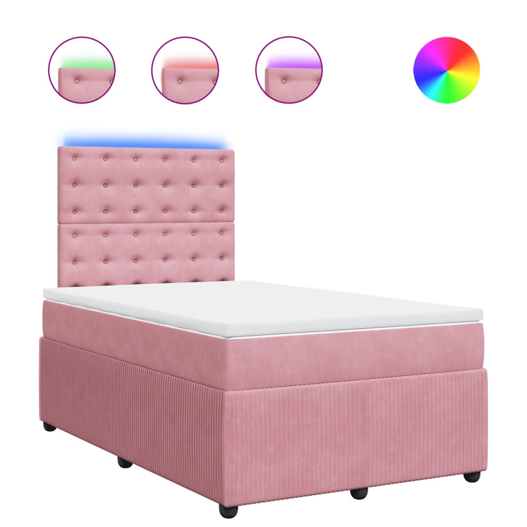 Boxspringbett mit Matratze Rosa 120x200 cm Samt