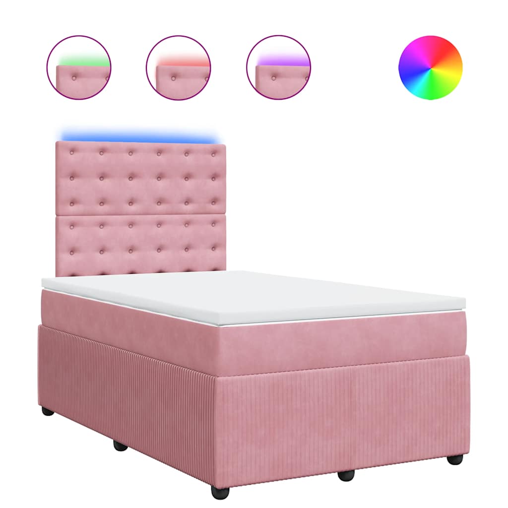 Boxspringbett mit Matratze Rosa 120x200 cm Samt