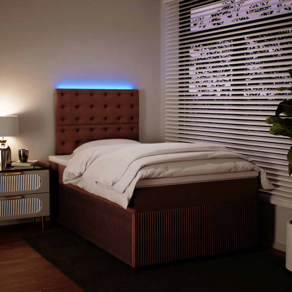 Boxspringbett mit Matratze Rosa 120x200 cm Samt