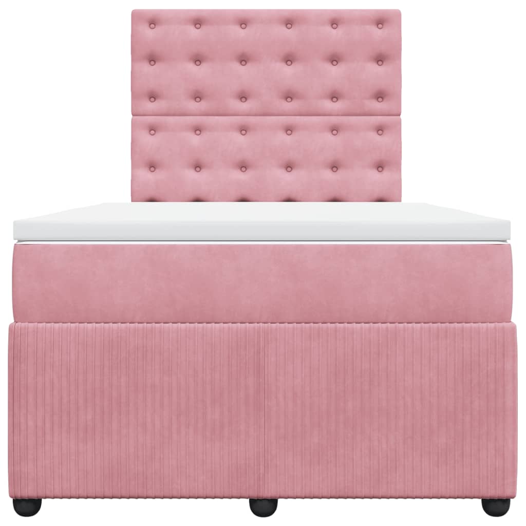 Boxspringbett mit Matratze Rosa 120x200 cm Samt