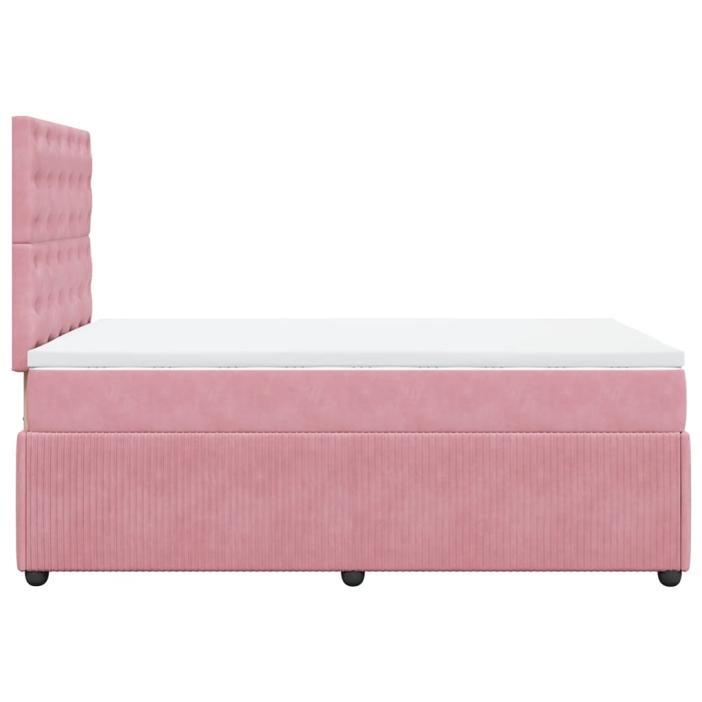 Boxspringbett mit Matratze Rosa 120x200 cm Samt
