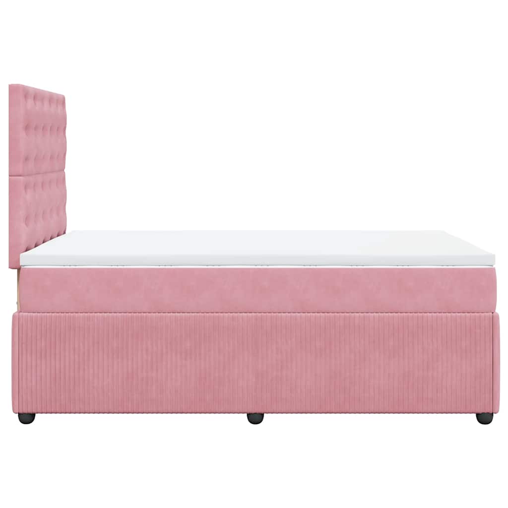Boxspringbett mit Matratze Rosa 120x200 cm Samt