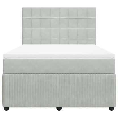 Boxspringbett mit Matratze Hellgrau 140x190 cm Samt