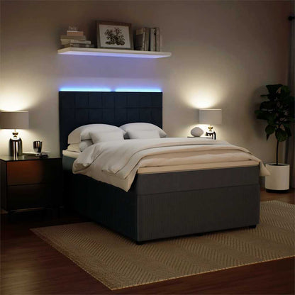 Boxspringbett mit Matratze Dunkelgrau 140x190 cm Samt