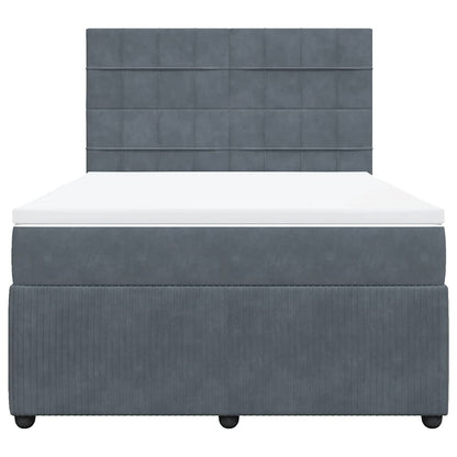 Boxspringbett mit Matratze Dunkelgrau 140x190 cm Samt