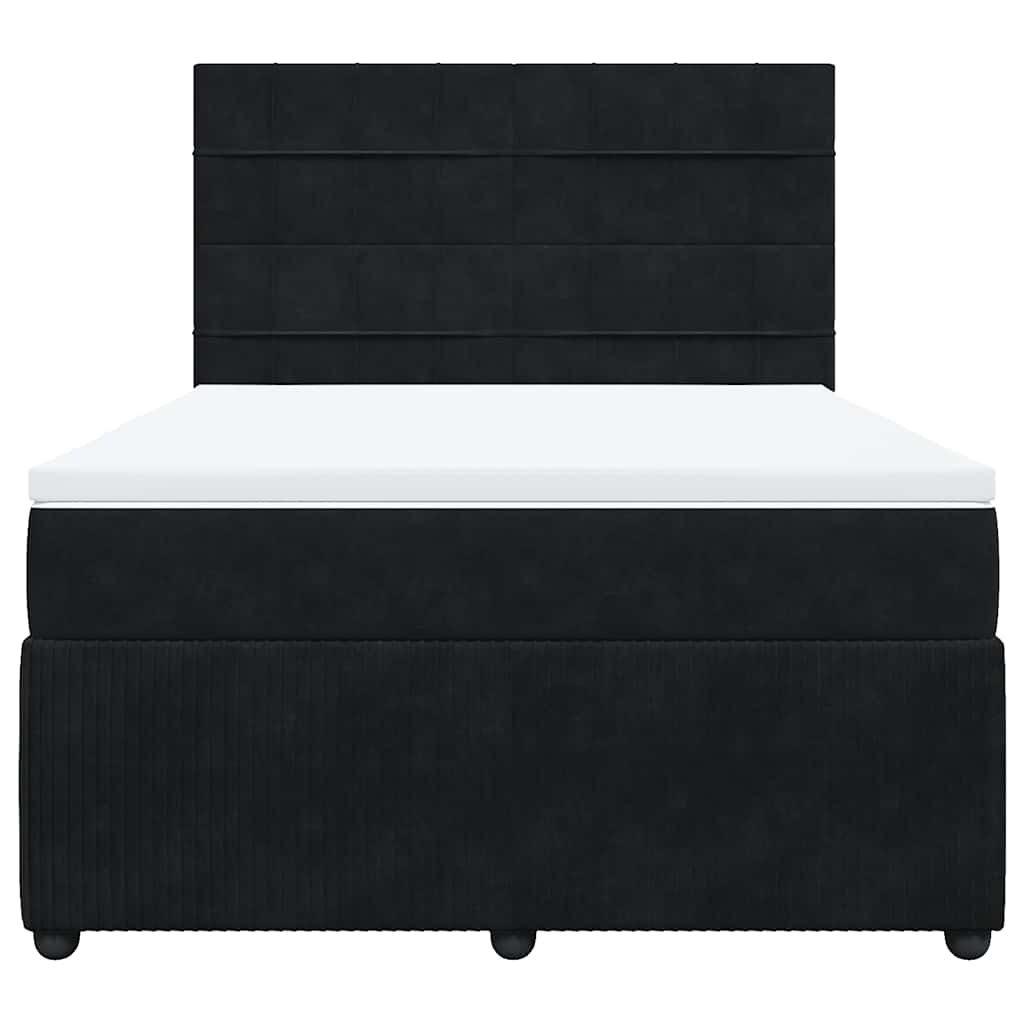 Boxspringbett mit Matratze Schwarz 140x190 cm Samt