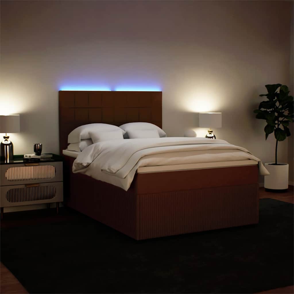 Boxspringbett mit Matratze Rosa 140x190 cm Samt