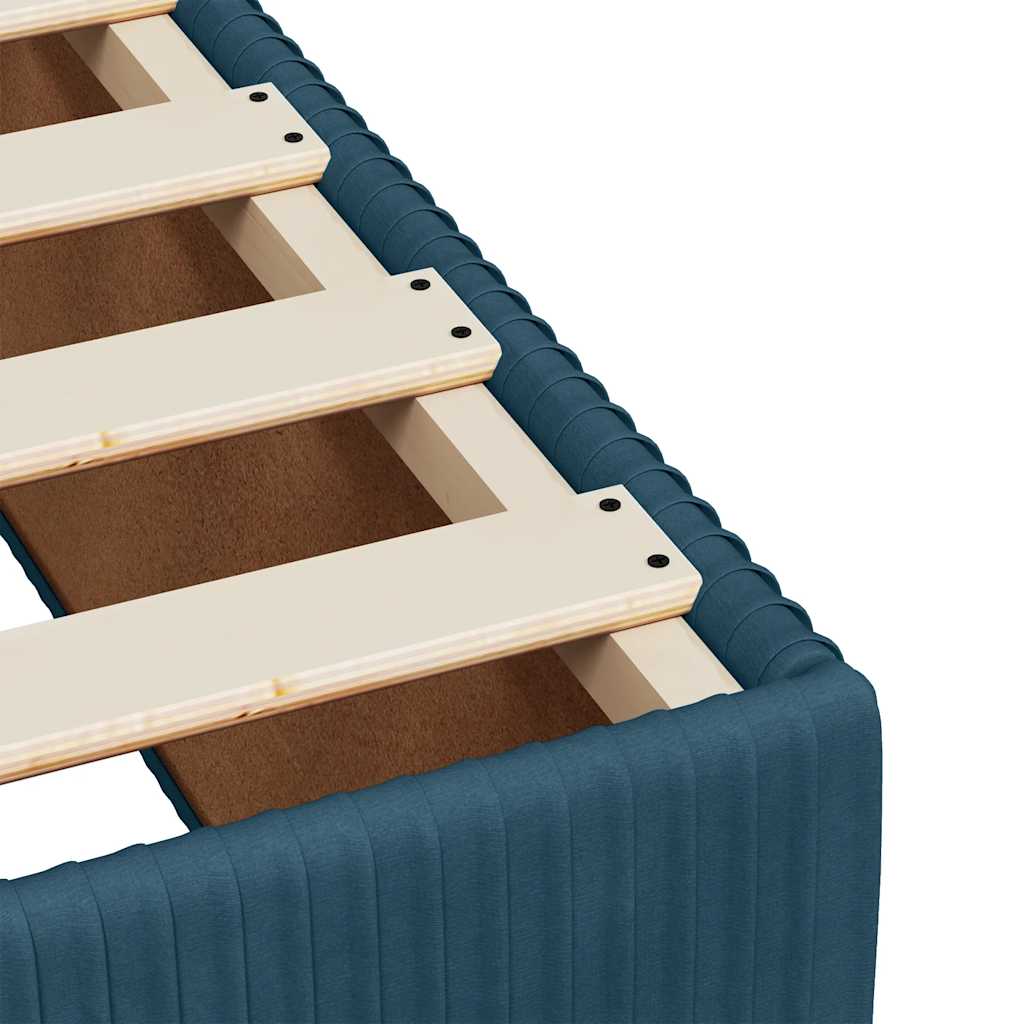 Boxspringbett mit Matratze Blau 140x190 cm Samt