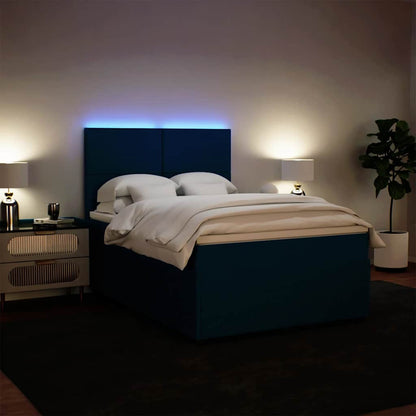 Boxspringbett mit Matratze Blau 140x200 cm Samt