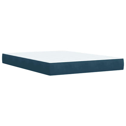 Boxspringbett mit Matratze Blau 140x200 cm Samt