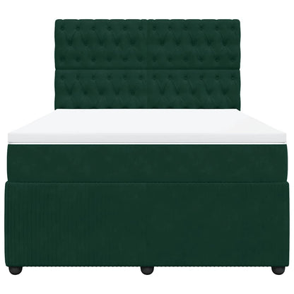 Boxspringbett mit Matratze Dunkelgrün 140x200 cm Samt