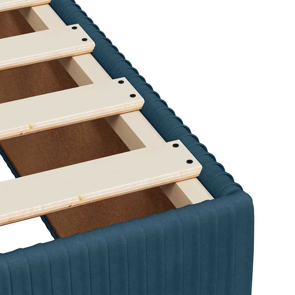 Boxspringbett mit Matratze Blau 140x200 cm Samt