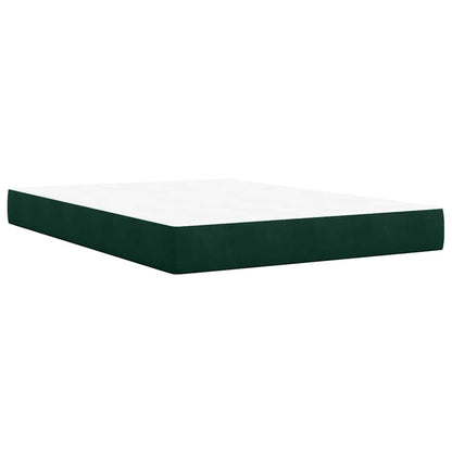 Boxspringbett mit Matratze Dunkelgrün 140x200 cm Samt