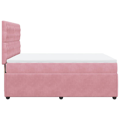 Boxspringbett mit Matratze Rosa 160x200 cm Samt