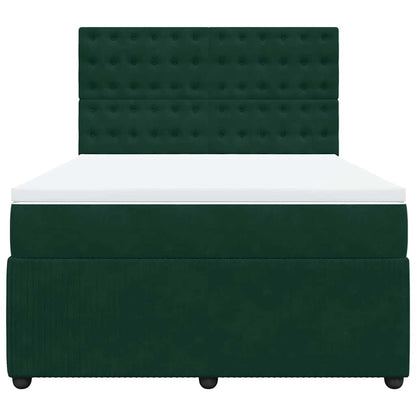 Boxspringbett mit Matratze Dunkelgrün 160x200 cm Samt