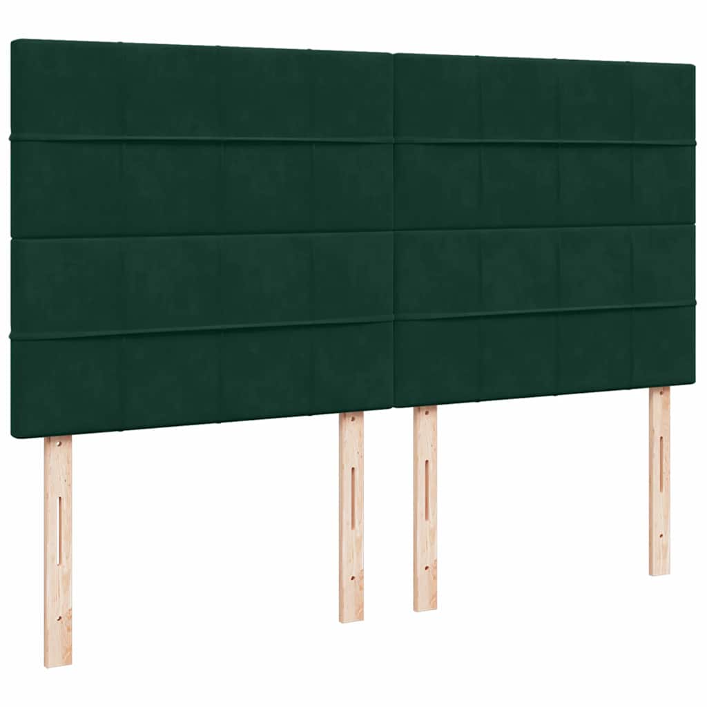 Boxspringbett mit Matratze Dunkelgrün 180x200 cm Samt