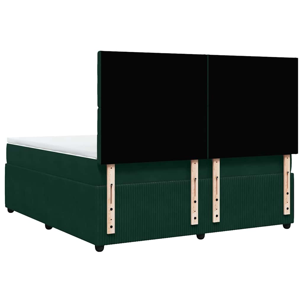 Boxspringbett mit Matratze Dunkelgrün 180x200 cm Samt