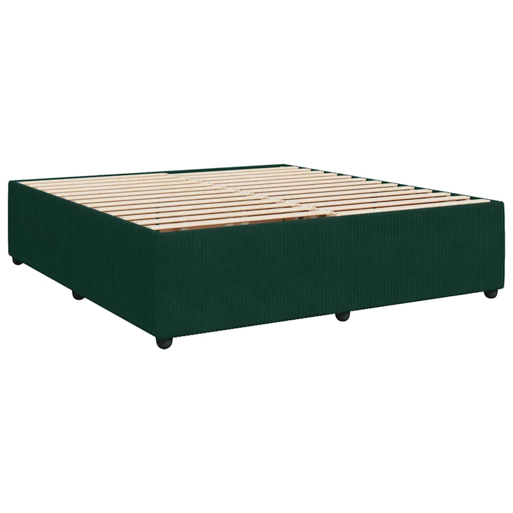 Boxspringbett mit Matratze Dunkelgrün 180x200 cm Samt
