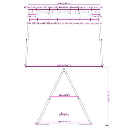 Kinderschaukelgestell für den Außenbereich B 273,5 x H 185 cm